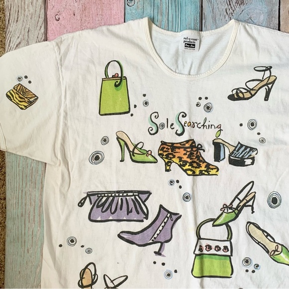 Vintage shoe lovers short sleeve cotton tee one size - Picture 2 of 8